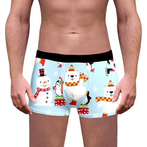 Herren Boxershorts Weihnachten Lustige Weihnachtsmotiv Unterhosen Leicht Bequeme Weihnachtsunterhose Mode Baggy Boxer Shorts Weihnachtsoutfit Weihnachts Geschenke von Generisch