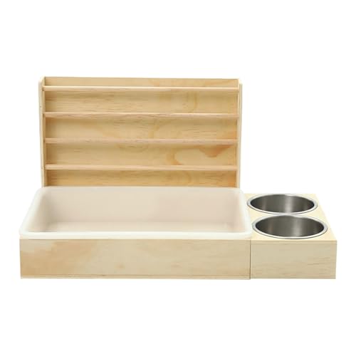 Hölzerner Heufütterer, Holz Heufutterautomat Mit 2 Schalen Und Toilette, Futterspender Futterhalter Verschwendungsfrei Mehrfunktion Käfigzubehör Für Kleintiere Und Nager Hölzerner Heufütterer, Holz Heufutterautomat Mit 2 Schalen Und Toilette, Futterspender Futterhalter Verschwendungsfrei Mehrfunktion Käfigzubehör Für Kleintiere Und Nager von Generisch