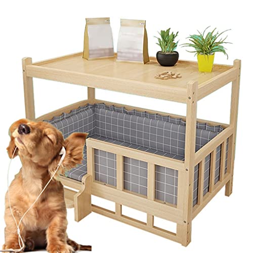 Holz Hundehaus Katzenbett Indoor Holz Nachttisch für Golden Retriever, Teddy - Massivholz Haustierbedarf - Geeignet für große Rassen von Generisch