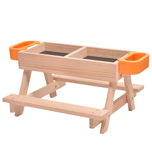 Hühner-Futterstation, Geflügelfutterspender und Wasserspender-Set mit Holztisch, automatische Fütterungsausrüstung, Hühner, Enten, Wachteln und Vögel, Haustierbedarf, Outdoor, Bauernhof, Hinterhof Hühner-Futterstation, Geflügelfutterspender und Wasserspender-Set mit Holztisch, automatische Fütterungsausrüstung, Hühner, Enten, Wachteln und Vögel, Haustierbedarf, Outdoor, Bauernhof, Hinterhof von Generisch
