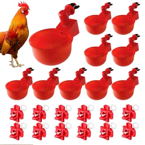 Hühnerbecher für Wasser | 5 Stück Automatische Hühnerbewässerungsbecher | Chicken Cup Waterer Chicken Feeder Geflügeltränkeschale für Geflügel Wachtel Ente Huhn Vogel Truthahn Tränke von Generisch