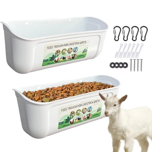 Hühnerfutterspender und Tränker, Geflügel Küken Feeder mit Haken, Hühner Wasserspender, GansE Wassertränker, Geflügeltränke, Futterspender Set für Huhn, Schaf, Hirsch, Ente und Ziege von Generisch