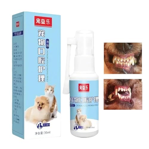 Hunde-Atemerfrischer – 30 ml tragbare Hundezahnspülung – Bekämpfung von Mundgeruch, Zahnfleischgesundheit, Mundreinigungsflüssigkeit, Haustier-Atempflege-Spray, Mundhygiene für Haustiere von Generisch