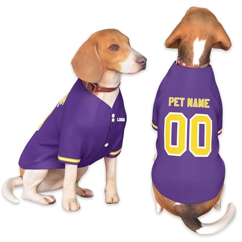 Hunde-Baseballtrikot mit Namensnummern-Logo für kleine, mittelgroße und große Haustiere, personalisierbar, passend für 4 - 30 kg Haustiere Hunde-Baseballtrikot mit Namensnummern-Logo für kleine, mittelgroße und große Haustiere, personalisierbar, passend für 4 - 30 kg Haustiere von Generisch