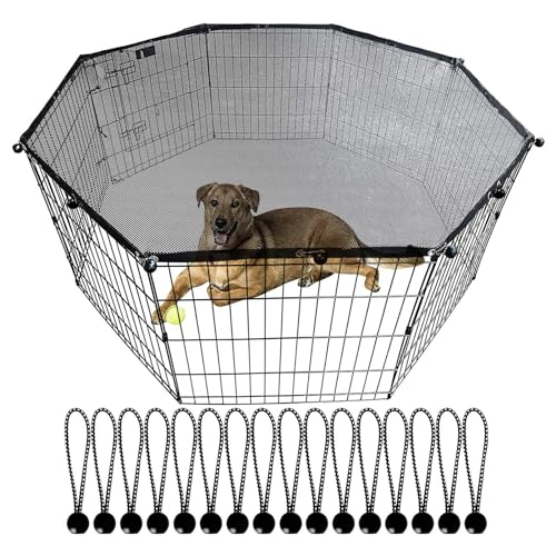 Hunde-Laufgitterabdeckung, faltbarer Netz-Sonnenschutz und regenfeste Oberseite für 8-Panel-Haustier-Laufgitter, ausbruchsicherer Schutzschild für Hunde, Welpen und kleine Haustiere – für den Innen- von Generisch