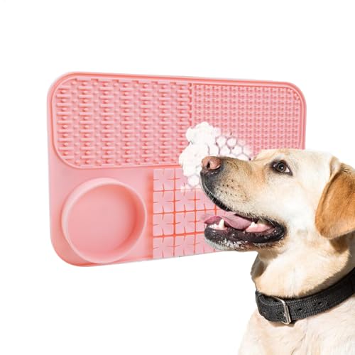 Hunde Leckmatte | Hund Puzzle Feeder | Hundespielzeug Fütterungsmatte, Hund Leckmatte mit Saugnäpfen, Hund Slow Feeder Bowl, Pet Bowl Slow Feeder für Nasses oder Trockenfutter von Generisch