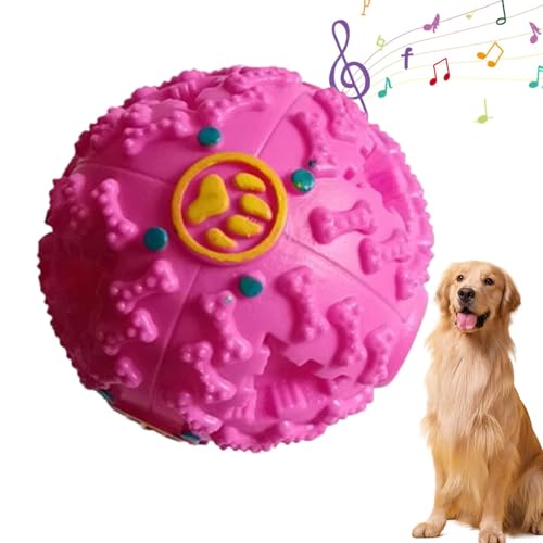 Hunde-Puzzleball, Wackelball-Hundespielzeug - Beißball-Spielzeug - Interaktive Slow-Feeder-Bälle, kreativer Leckball für Hunde mit Kichergeräusch für die Futtersuche von Hunden von Generisch