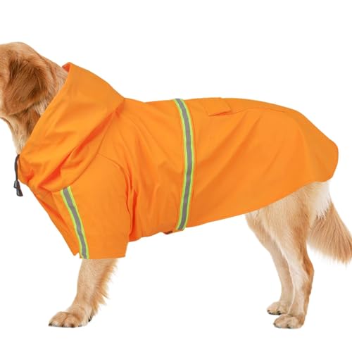 Hunde-Regenjacke, Hunde-Poncho-Regenmantel - Wasserdichter und winddichter Haustier-Regenmantel - Verstellbarer Haustier-Mantelponcho mit Kapuze und reflektierendem Streifen, gut sichtbare, atmungsakt Hunde-Regenjacke, Hunde-Poncho-Regenmantel - Wasserdichter und winddichter Haustier-Regenmantel - Verstellbarer Haustier-Mantelponcho mit Kapuze und reflektierendem Streifen, gut sichtbare, atmungsakt von Generisch