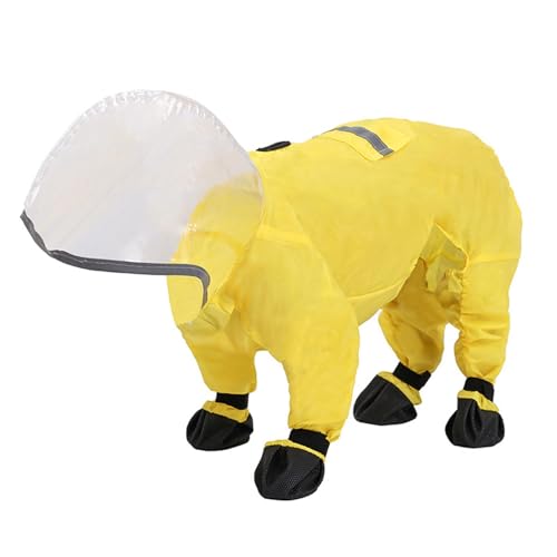 Hunde-Regenmantel – Ganzkörper-Regenjacke für Hunde, verstellbarer Hunderegenmantel mit Beinen, Dackel-Regenmantel, reflektierend, wasserdicht, Regenponchos, Hundejacke, winddicht, transparente von Generisch