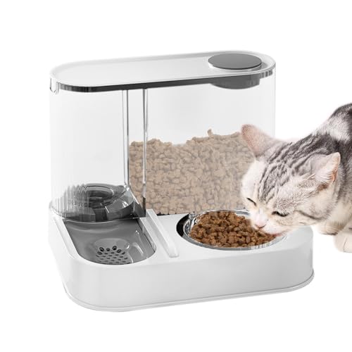 Hundefutter-Wasser-Futterspender, 2-in-1 automatischer Katzen-Futterspender - Automatischer Wasser- und Futternapf für Katzen - Tierfutter-Wasserspender für kleine und mittelgroße Katzen, Kätzchen, Hu von Generisch