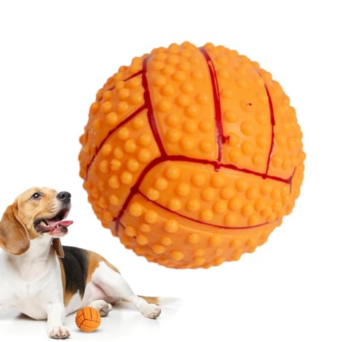 Hundefutterspenderball, Hundetrainingsballspielzeug | Quietschender Ball zum Zahnen, interaktives Hundespielzeug,Welpenspielzeug, bissfest, Ballfutterspender für kleine und mittelgroße Hunde, Spielen, von Generisch