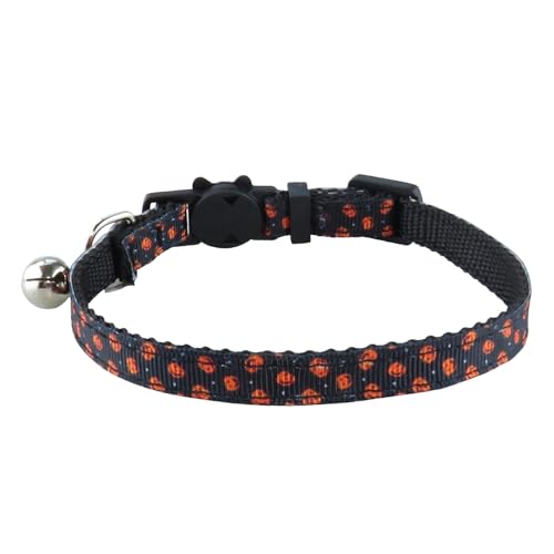 Hundehalsband für Halloween, gewebt, mit Schleife, Katzenhalsband mit niedlichem Hunde-Ausschnur, für draußen (Schwarz, XL) von Generisch