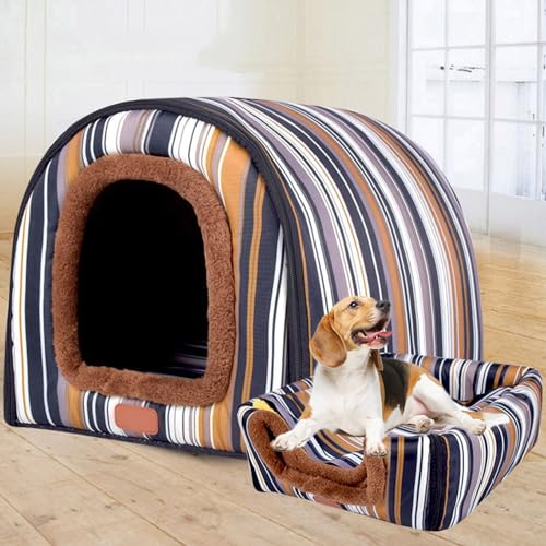 Hundehütte, extra groß, Größe XL, XXL, warm, Jumbo-Angstlinderung, beruhigend, Iglu, für drinnen und draußen, waschbar (60 x 48 x 43 cm), bequemer Unterschlupf für große Hunde von Generisch