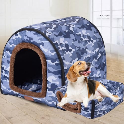 Hundehütte für Jumbo-Hunde, Größe XL, XXL, extra groß, warm und waschbar, für drinnen und draußen, Angstlinderung, beruhigendes Iglu (60 x 48 x 43 cm) von Generisch