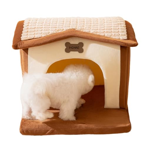 Hundehüttenbett,Kleine Hundehütten - Winterhaus für Haustiere - Bequemes, isoliertes Hundenest, gemütliches Katzennestbett für den Winter, warm für kleine, mittelgroße Hunde von Generisch