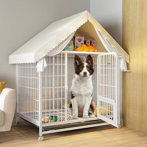 Hundekäfig Möbel mit Stauraum für mittelgroße Hunde und Welpen - Indoor Dekorative Haustierhaus Hundekäfig mit Ausziehwanne, Abschließbare Tür von Generisch