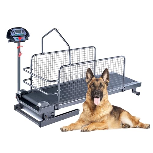 Hundelaufband für große mittelgroße Hunde, Haustier-Laufmaschine für Indoor- & Outdoor-Training, LCD-Display, Geschwindigkeit 0,8-12 km/h - bis zu 99.8 kg von Generisch