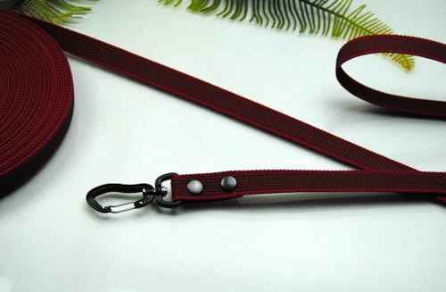 Hundeleine Grip Bordeaux-Rot 20mm Aluminium-Strong Schleppleine Fährtenleine Führleine (3 Meter ohne Schlaufe) von Generisch