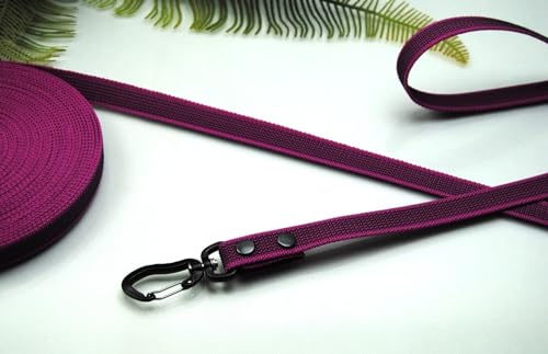 Hundeleine Grip Pink-Grau 20mm Aluminium-Strong Schleppleine Fährtenleine Führleine (15m mit Schlaufe) von Generisch