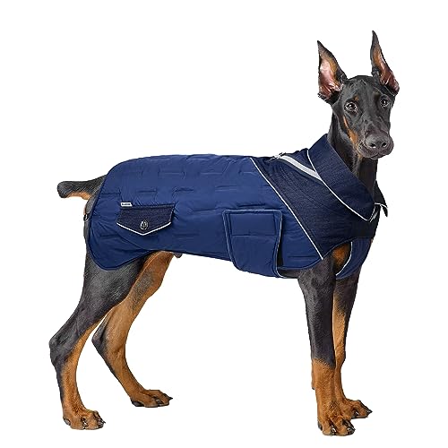 Hundemantel mit Geschirr, Hundejacke für mittel und große Hunde, Warme Hundekleidung Winter Warme Mäntel mit Geschirr und Reflektorstreifen (3XL) von Generisch