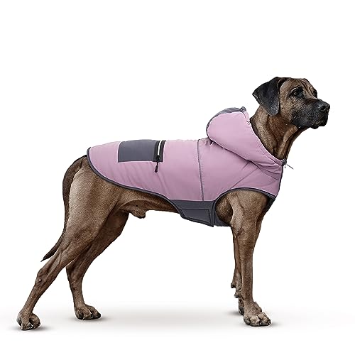 Hundemantel mit Kapuze, Winter Warme Hundejacke für Mittlere und Große Hunde, Winddichter Hundemantel mit Gurtloch und Fleece-Futter (3XL) von Generisch