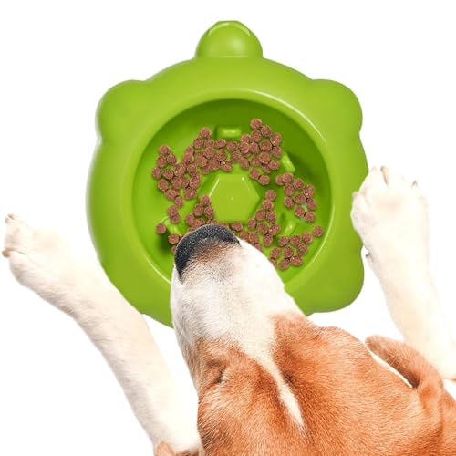 Hundenäpfe Slow Feeder,Welpen-Slow-Futternapf | Anti-Chocking Slower Feeding Dog Puzzle Bowl, Interactive Bloat Stop Dog Food Bowl Dishes Non-Slide Lick Treat Bowl Turtle Shape von Generisch