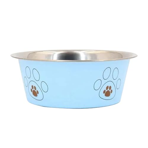 Hundenapf - Cartoon Fußabdruck Katzenfutter Schale, Edelstahl Wassernapf | Rostfreier Hundefutterschale Pet Bowl, Durabble Metall Wassernapf, Anti-Rutsch-Haustierfutterschalen für kleine, mittlere, von Generisch