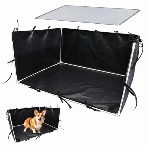 Hundepee -Pad -Halter, Hundedrüsenschachtel hohen Wänden - Hund Splash Box Guard | Einfach sauber Einstellbarer Haustier -Toilettenzaun 600D für Innen- und Außenbereiche von Generisch