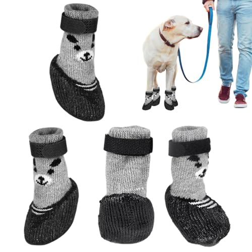 Hundepfoten-Schuhe, wasserdichte Hundeschuhe | Winter rutschfeste Hundeschuhe,Atmungsaktive Hundestiefel, Hundepfotenschutz mit verstellbarem Riemen für heiße Straßen und verschneite von Generisch