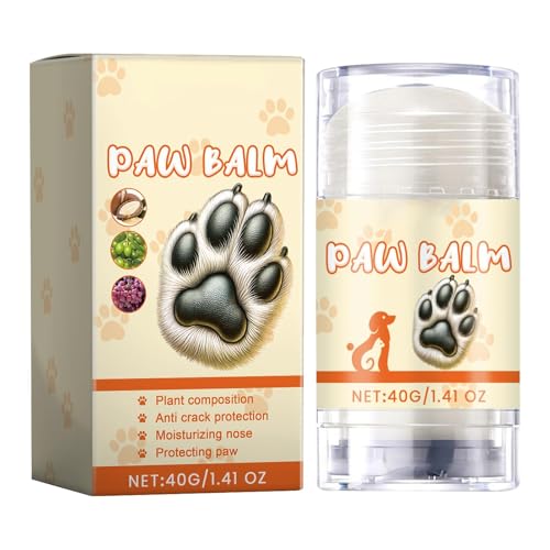 Hundepfotenbalsam, 40 g, natürliche Pfotencreme, Feuchtigkeitscreme für trockene, rissige Pads, natürlicher Pfotenbalsam für Hunde und Katzen, Pfotenpflege, Feuchtigkeitscreme für Hunde, Welpen und von Generisch