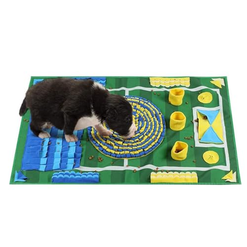 Hundeschnüffelmatte, Hundefuttermatte Slow Feeder Haustiermatte mit Hunde-Fußball-Motiv, Schnüffelpad für Hunde, interaktive Schnüffel-Aktivitätsmatte, Hunde-Puzzlespielzeug für das Geruchstraining von Generisch