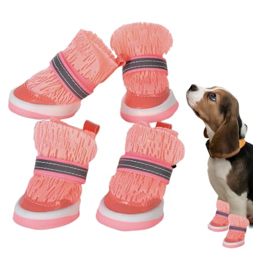 Hundeschuhe für heißen Asphalt | Hitzebeständige Welpenstiefel - 4 Paar Hundeschuhe für Camping Sommer Outdoor Wandern Spazieren Hundeschuhe für heißen Asphalt | Hitzebeständige Welpenstiefel - 4 Paar Hundeschuhe für Camping Sommer Outdoor Wandern Spazieren von Generisch