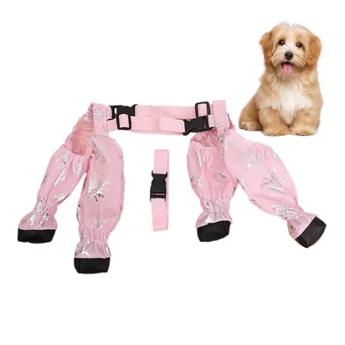 Hundeschuhe mit Hosenträgern | Wasserdichte Hundeschuhe | Stiefel mit Leggings für Hunde | Pfotenschutz | Secure Fit Hundeschuhe | Schneestiefel Winter für Schnitthunde von Generisch