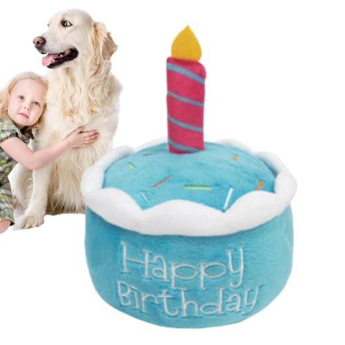Hundespielzeug für Geburtstagskuchen, Plüsch-Kauspielzeug für Hunde, kreatives Geburtstagsgeschenk für Hunde, waschbar, langlebig, für Jungen und Mädchen, Geschenk für alle Rassen von Generisch