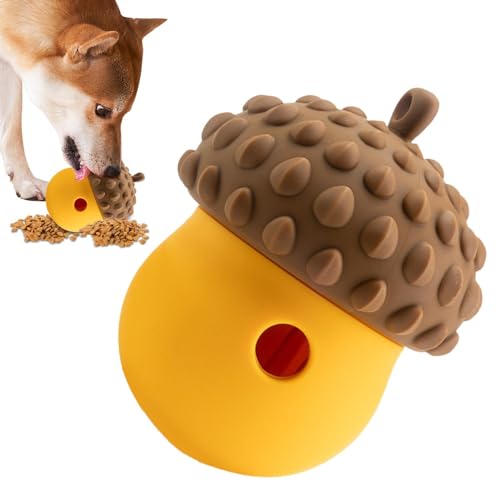 Hundespielzeug mit Leckerli-Spender,Hundefutterball | Spielzeug für Hundesnacks - Eichelförmiger Hundespielzeugball, Langeweile-Buster-Spielzeug für Hunde, interaktiver Hundeball, Welpentraining, Haus von Generisch