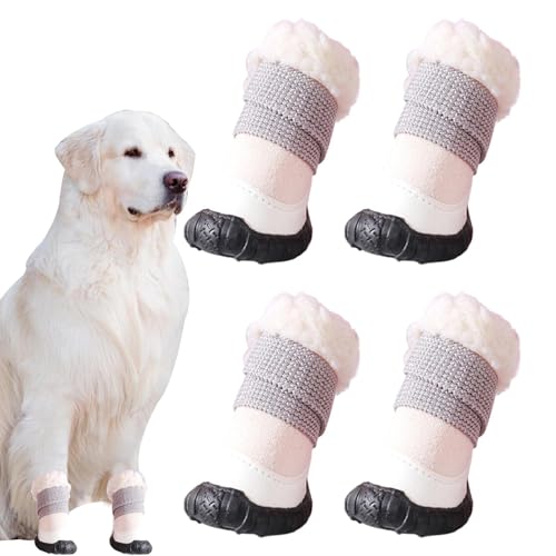 Hundestiefel Pfotenschutz,Hundeschuhe Pfotenschutz,Winterwarme Haustier-Welpenschuhe - wasserdichte Hundestiefel, atmungsaktive Hunde-Schneestiefel für Wandern, Camping, tägliche Spaziergänge von Generisch