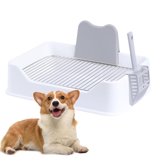 Hundetöpfchen – Welpen-Pad Tablett Hundetoilette Tablett Haustier Urinierpad Halter | Tragbare Hundetraining-Toilettenbox mit Schutzwand, Anti-Trampling-Hundebecken für kleine und mittelgroße Hunde von Generisch