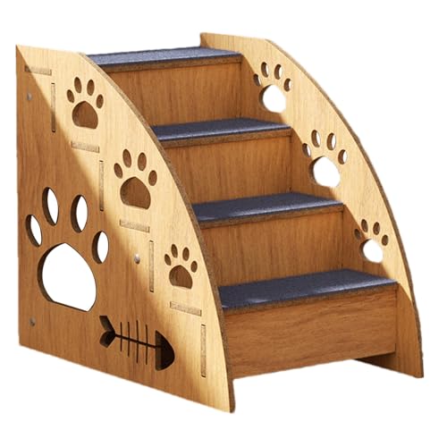 Hundetreppe fürs Bett,Hundetreppe fürs Bett - Cat Steps Hunderampe für den Innenbereich - Katzentreppe aus Holz, Haustierstufen, Hundebettstufen, rutschfeste Hundetreppe für große/mittlere/kleine Hund von Generisch