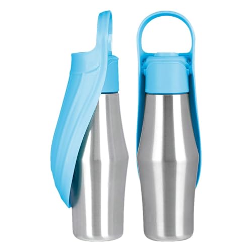 Hundewasserflasche, 765 ml, Edelstahl, Reise-Wasserspender, Haustierzubehör, 2-in-1-Wassernapf, Hunde-Wasserflasche für Hundebesitzer, Wasserspender für Reisen, Ausflüge, Campingausflüge, Wandern, Wat von Generisch