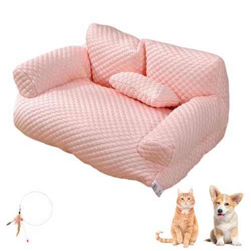 Ice Silk kühlendes Haustierbett, atmungsaktiv, waschbar, Hundesofa, Kühlbett für kleine Hunde und Katzen, kühlendes Haustierbett, rutschfeste Haustiermatte (Rosa, 90 x 56 x 30 cm) von Generisch