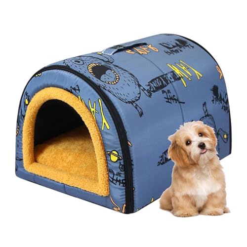 Indoor Dog House - Cave Bed, Pet Tent Cave Bed | Bed for Cats/small Dogs, Kitten Bed Cat Tent, Cat Bed House with Removable Washable Cushion, Cat House Winter Warm, Easy Assemble Water von Generisch