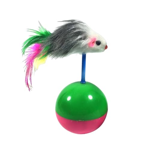 Interaktiver Katzenspielzeugball, interaktiver Ball, leichtes Katzenspielzeug mit Klang, buntes Federspielzeug, interaktives für Indoor-Katzen Interaktiver Katzenspielzeugball, interaktiver Ball, leichtes Katzenspielzeug mit Klang, buntes Federspielzeug, interaktives für Indoor-Katzen von Generisch