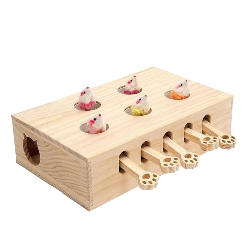 Interaktives Katzenspielzeug - Interaktives Fangspielzeug aus Holz | Pop & Play Katze Interaktives Spielzeug, Ausgezeichnete Qualität Jagd Katzenspielzeug, Fangen Katzenspielzeug für Indoor-Katzen, von Generisch