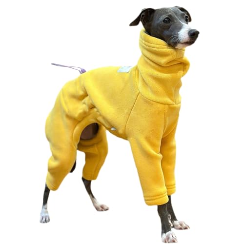 Italienischer Windhund-Hunde-Pyjama – warmes Fleece-Rollkragen-Sweatshirt, verstellbarer Ganzkörper-Overall für kleine bis mittelgroße Hunde, Winterkleidung für Haustiere von Generisch