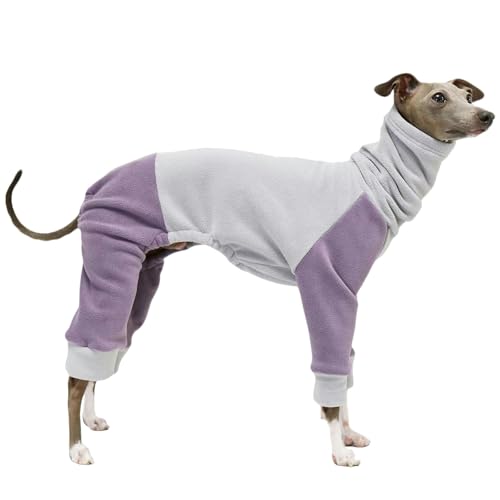 Italienischer Windhund-Pullover – warmer Fleece-Overall mit Loch für die Leine – Winter-Hundejacke für kleine und mittelgroße Hunde – niedlicher Pullover für kaltes Wetter von Generisch