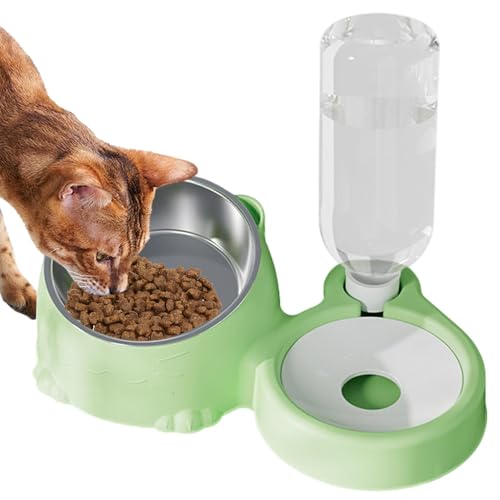 Kätzchennäpfe für Futter und Wasser, Katzenfutter- und Wassernapf-Set | Gekippter Katzennapf für Wohnungskatzen,Wasserspender und Edelstahlnapf für Katzen und Hunde, abnehmbarer, geneigter Napf für Ha von Generisch