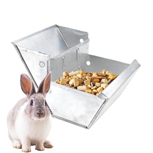 Kaninchen-Futterstation | Fester Wasser-Futterbehälter, großes Fassungsvermögen, doppelte Verwendung für Gras und Futter, Haustier-Futterspender für Kaninchen, Meerschweinchen, Chinch von Generisch