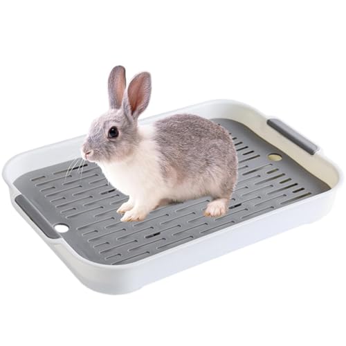 Kaninchen Katzentoilette Kaninchen Toilette Haustier-WC Bettwäsche Urin-Pfanne,Tablett Für Baby, Kaninchen, Meerschweinchen, Chinchillas, Frettchen 36,5 X 24,5 X 4,9 cm von Generisch