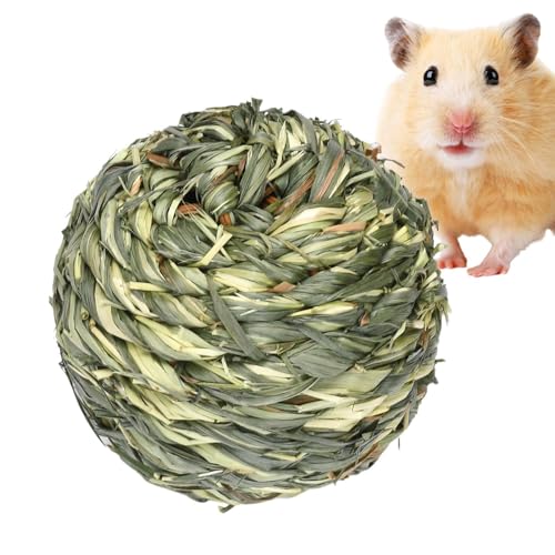 Kaninchen Kauspielzeug | Timothy Grasring | Kaninchen Kaugras | Hasenzähne Schleifen Snacks | Hamstergrasball | Bissfeste Kleintier-Leckerlis | Nagespaß für Kaninchen, Eichhörnchen, Meerschweinchen von Generisch