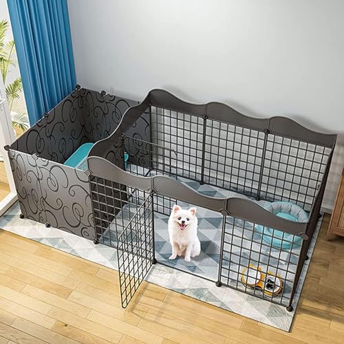 Kaninchengehege aus Metall – Indoor-Hunde-Laufstall für Meerschweinchen, Hamster und Kätzchen, verstellbare DIY-Tür, sicheres und geräumiges Haustiergehege von Generisch